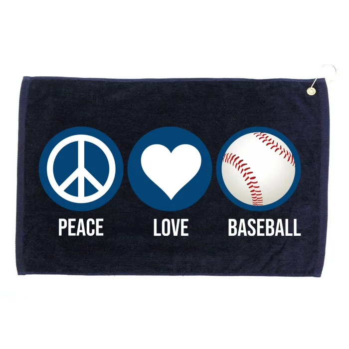 Peace Love Baseball Grommeted Golf Towel