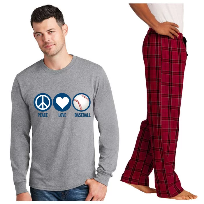 Peace Love Baseball Long Sleeve Pajama Set