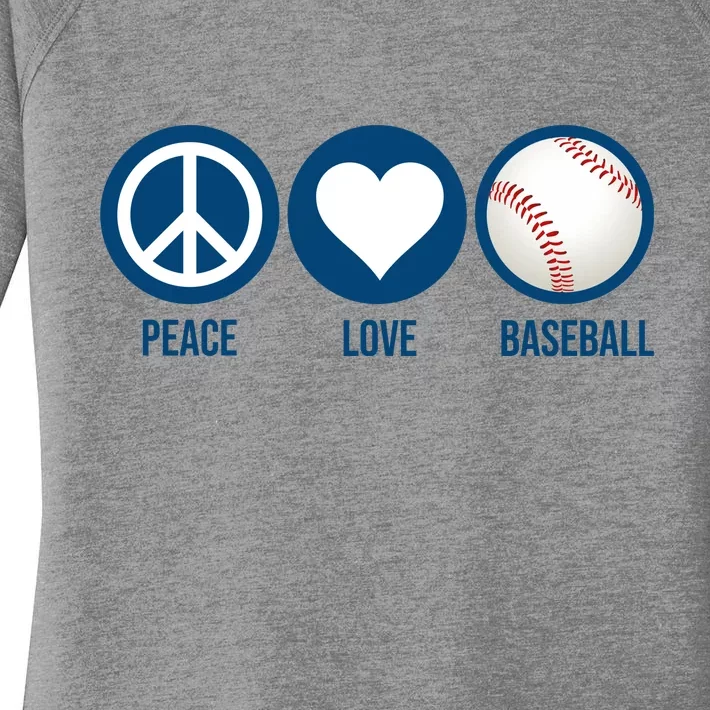 Peace Love Baseball Women's Perfect Tri Tunic Long Sleeve Shirt