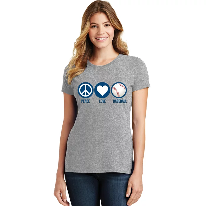 Peace Love Baseball Women's T-Shirt