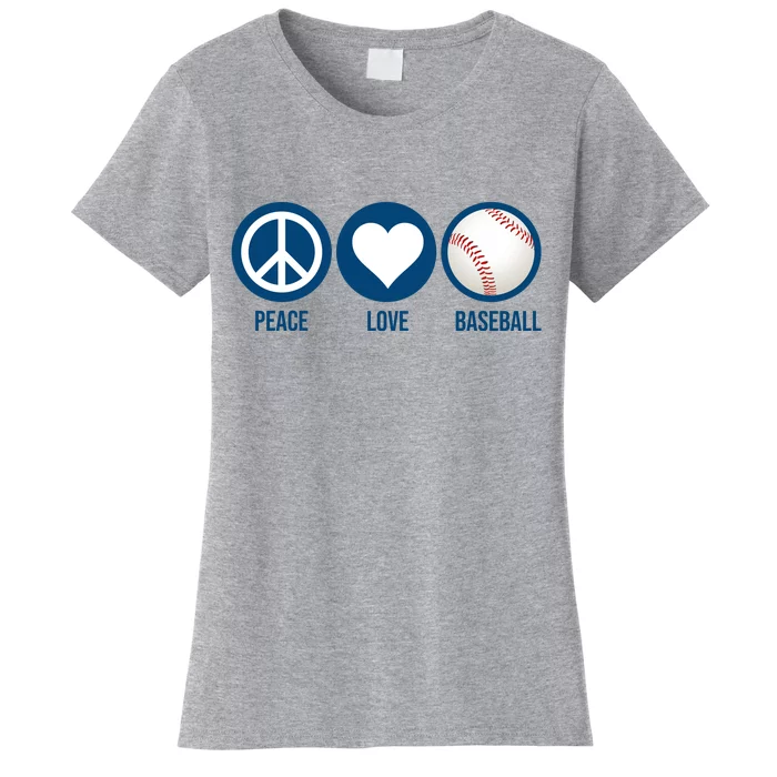 Peace Love Baseball Women's T-Shirt