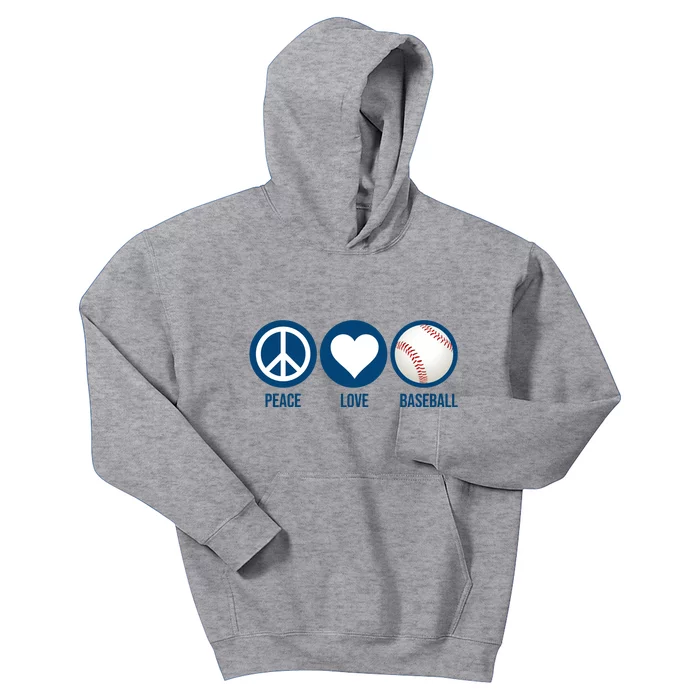 Peace Love Baseball Kids Hoodie