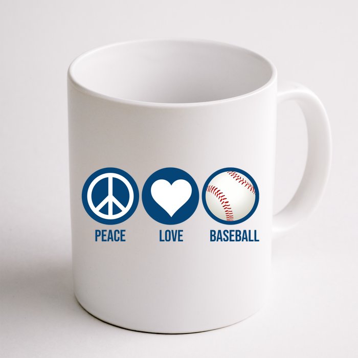 Peace Love Baseball Front & Back Coffee Mug