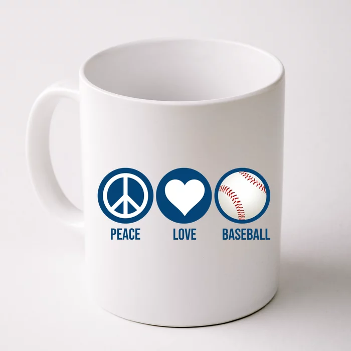 Peace Love Baseball Front & Back Coffee Mug