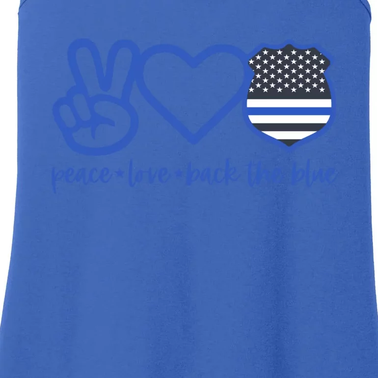 Peace Love Back The Blue Defend Support Police Officer Gift Great Gift Ladies Essential Tank