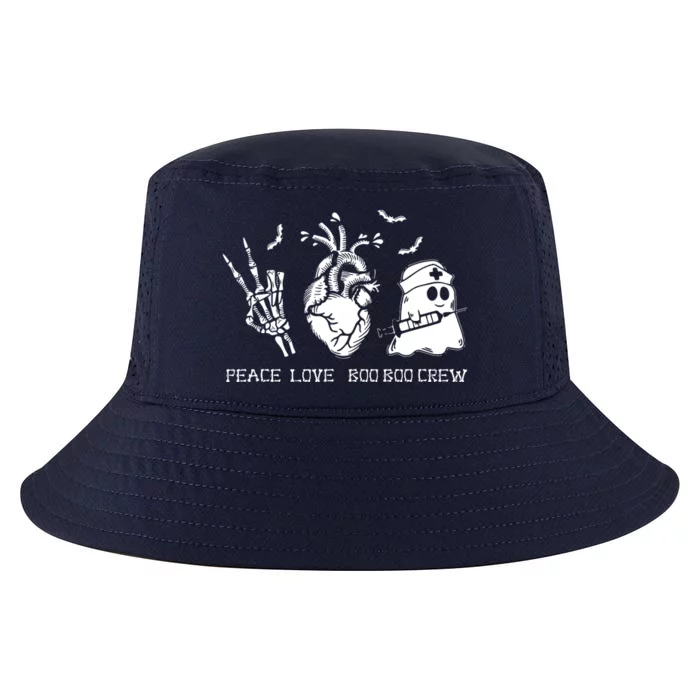 Peace Love Boo Boo Crew Lazy Halloween Costume Nurse Ghost Cool Comfort Performance Bucket Hat