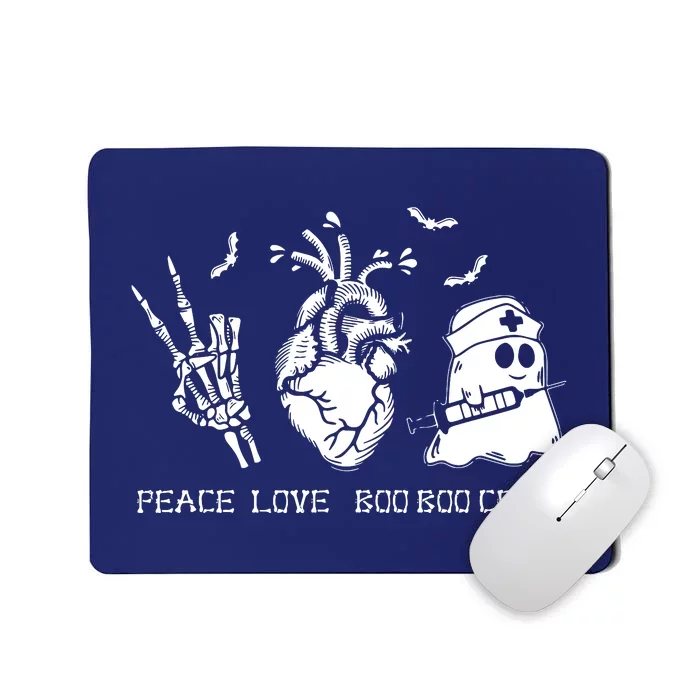 Peace Love Boo Boo Crew Lazy Halloween Costume Nurse Ghost Mousepad