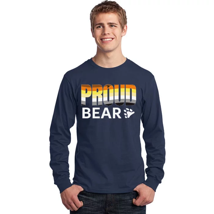 Proud Lgbt Bear Hairy Gay Lgbt Bear Pride Flag Tall Long Sleeve T-Shirt