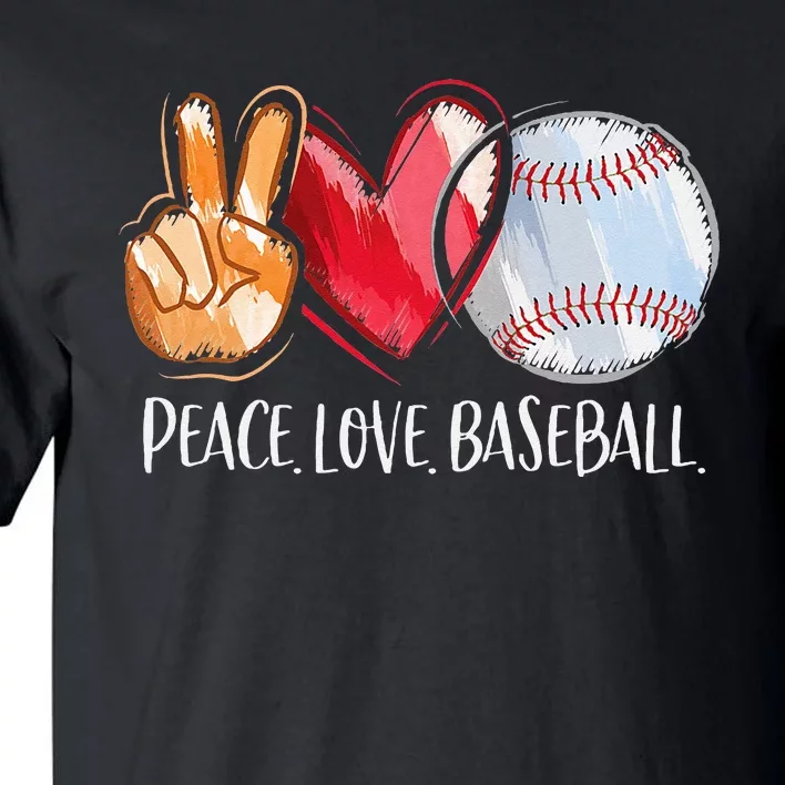 Peace Love Baseball Player  Baseball Fan Baseball Tall T-Shirt