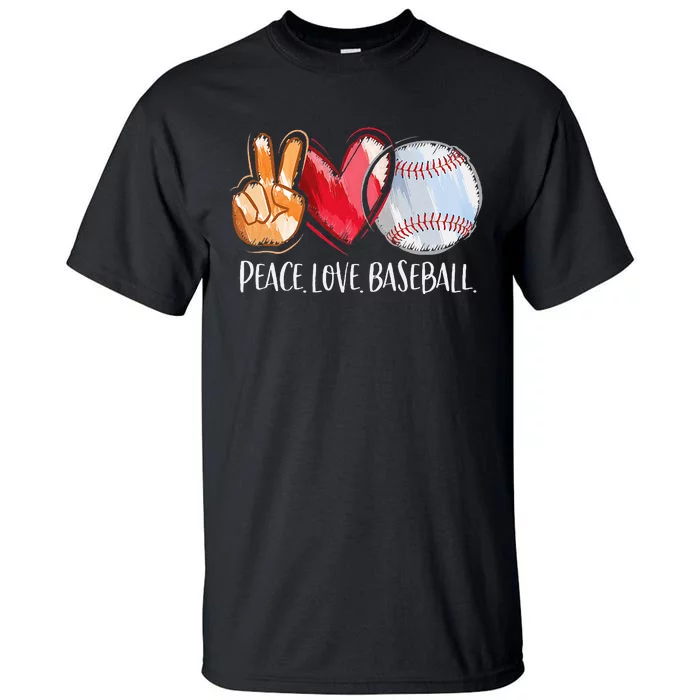 Peace Love Baseball Player  Baseball Fan Baseball Tall T-Shirt