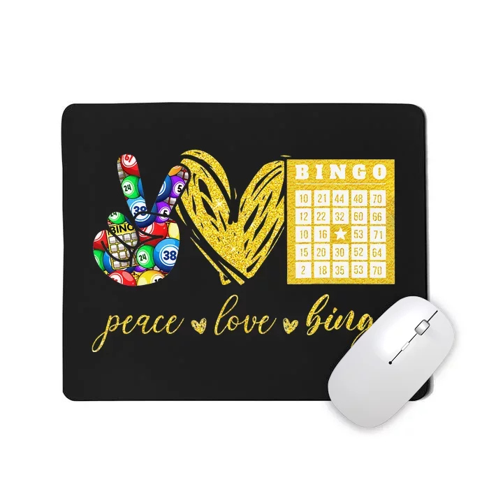 Peace Love Bingo Grandma Gambling Mothers Day Mousepad