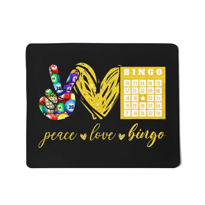 Peace Love Bingo Grandma Gambling Mothers Day Mousepad