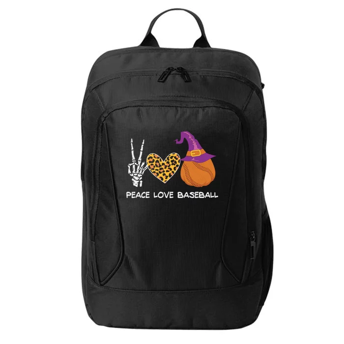 Peace Love Baseball Funny Halloween Funny Gift City Backpack