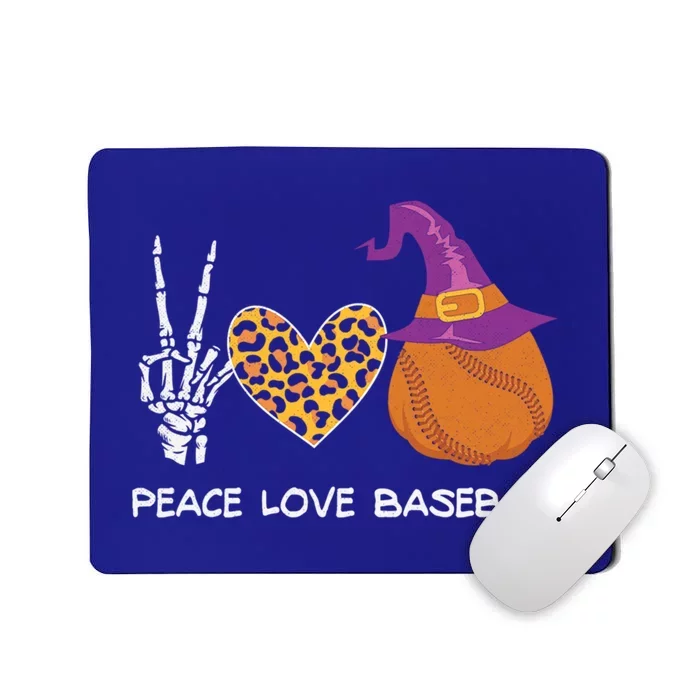 Peace Love Baseball Funny Halloween Funny Gift Mousepad