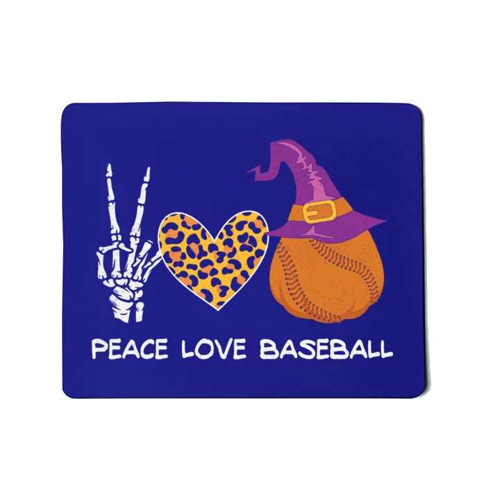 Peace Love Baseball Funny Halloween Funny Gift Mousepad