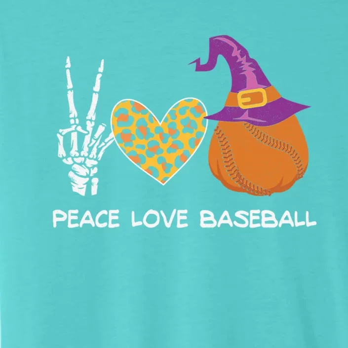 Peace Love Baseball Funny Halloween Funny Gift ChromaSoft Performance T-Shirt