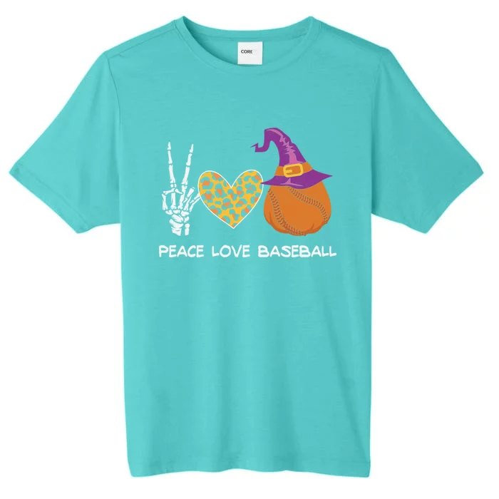 Peace Love Baseball Funny Halloween Funny Gift ChromaSoft Performance T-Shirt