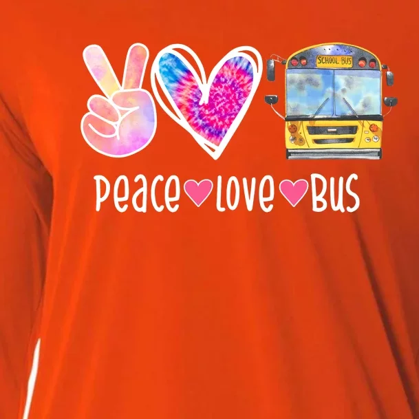 Peace Love Bus Gift For Bus Driver Cooling Performance Long Sleeve Crew