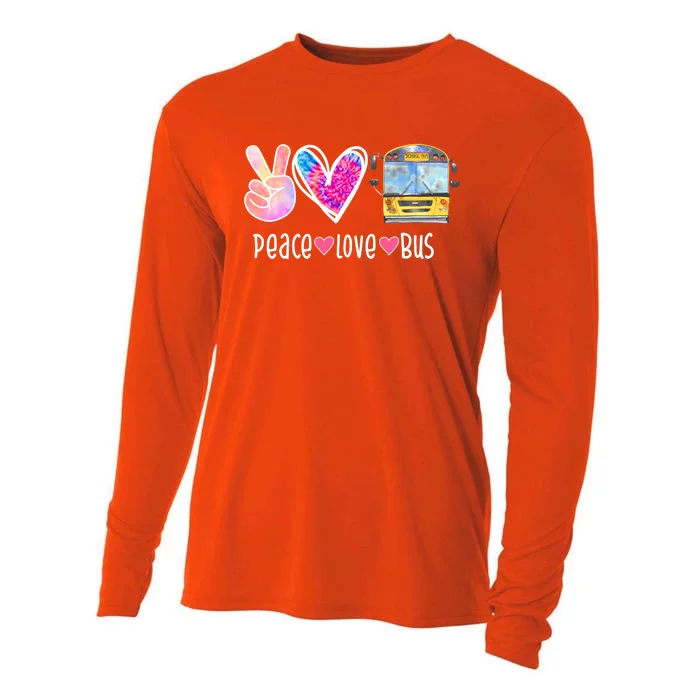 Peace Love Bus Gift For Bus Driver Cooling Performance Long Sleeve Crew