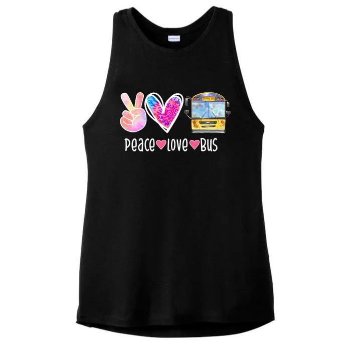 Peace Love Bus Gift For Bus Driver Ladies Tri-Blend Wicking Tank