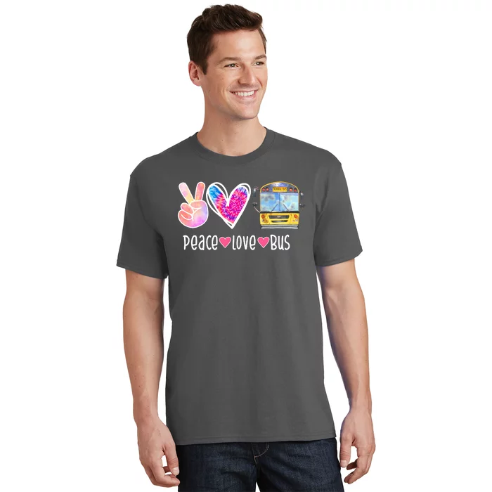 Peace Love Bus Gift For Bus Driver T-Shirt