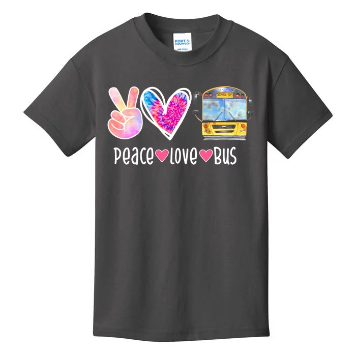 Peace Love Bus Gift For Bus Driver Kids T-Shirt