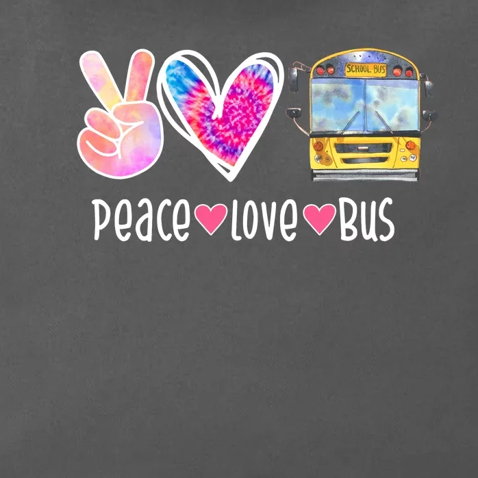 Peace Love Bus Gift For Bus Driver Zip Tote Bag