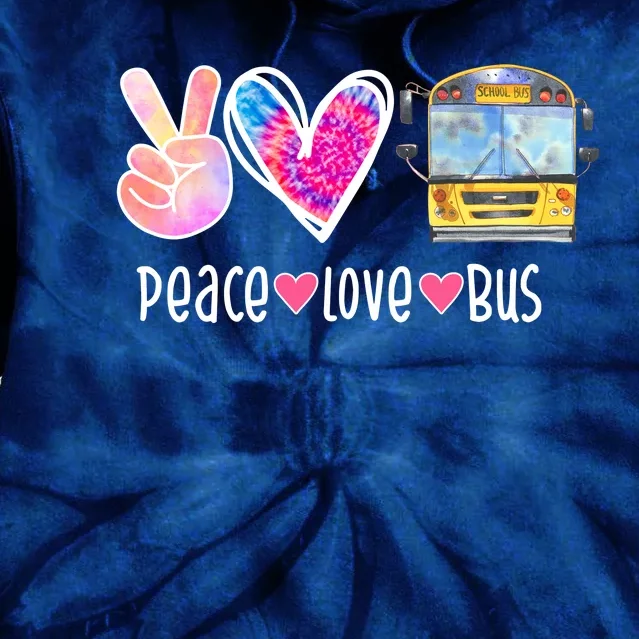 Peace Love Bus Gift For Bus Driver Tie Dye Hoodie