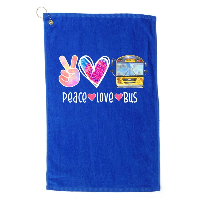 Peace Love Bus Gift For Bus Driver Platinum Collection Golf Towel