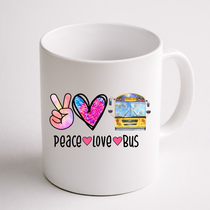 Peace Love Bus Gift For Bus Driver Front & Back Coffee Mug