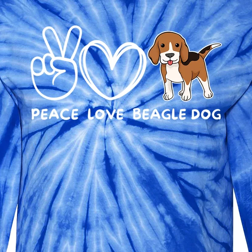 Peace Love Beagle Dog Retro Beagle Dog Lover Meaningful Gift Tie-Dye Long Sleeve Shirt