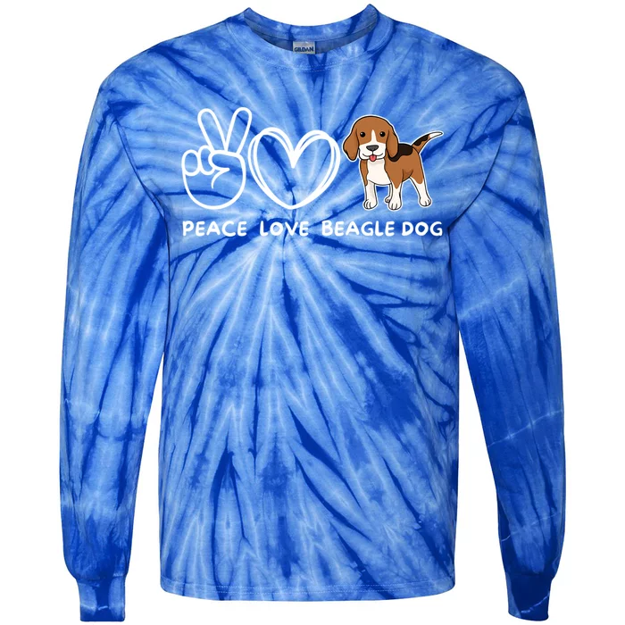 Peace Love Beagle Dog Retro Beagle Dog Lover Meaningful Gift Tie-Dye Long Sleeve Shirt