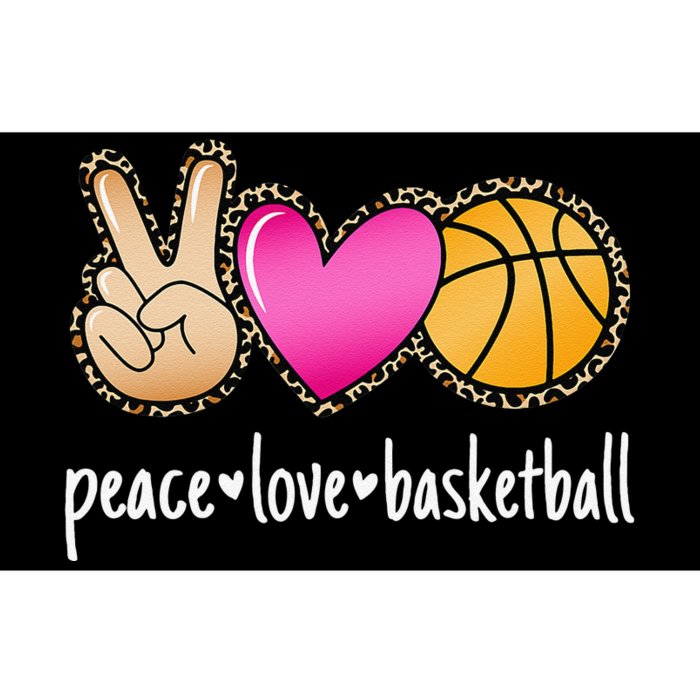 Peace Love Basketball Leopard Print Basketball Bumper Sticker