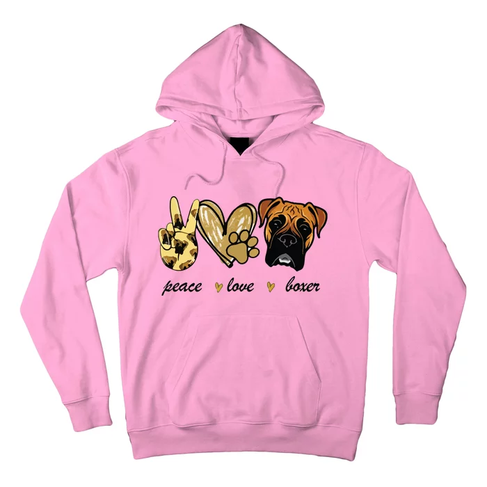 Peace Love Boxer Dog Boxer Dog Lover Gift Hoodie