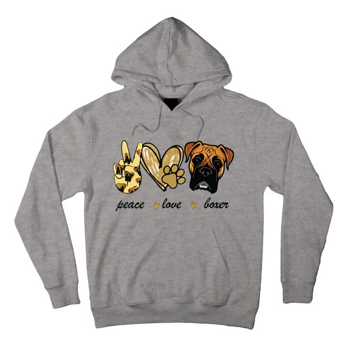 Peace Love Boxer Dog Boxer Dog Lover Gift Tall Hoodie