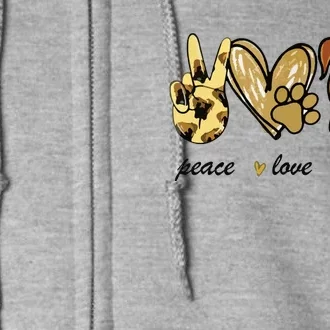 Peace Love Boxer Dog Boxer Dog Lover Gift Full Zip Hoodie