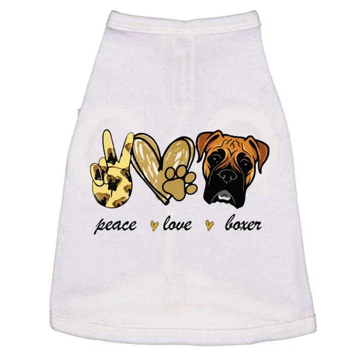 Peace Love Boxer Dog Boxer Dog Lover Gift Doggie Tank