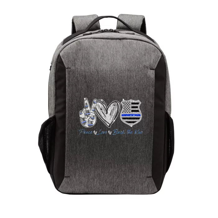 Peace Love Back The Blue Police Officer Gift Vector Backpack