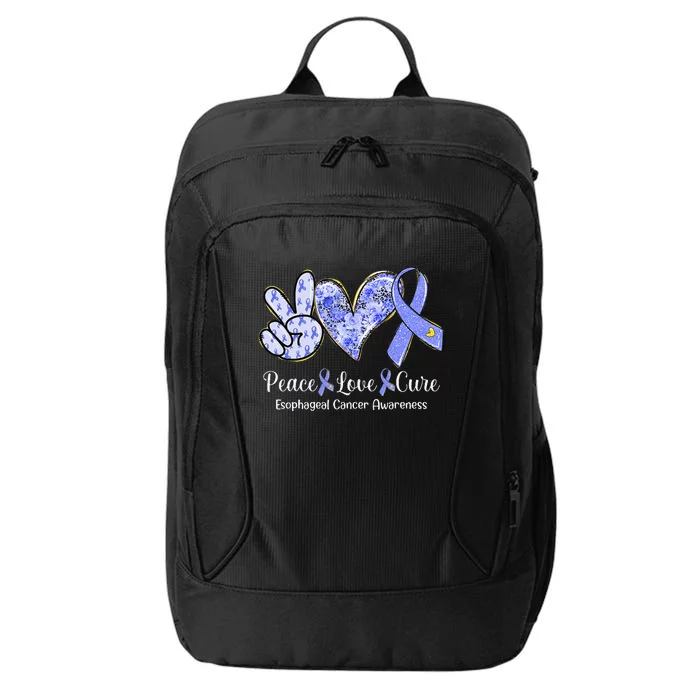 Peace Love Cure Periwinkle Ribbon Esophageal Cancer Gifts City Backpack