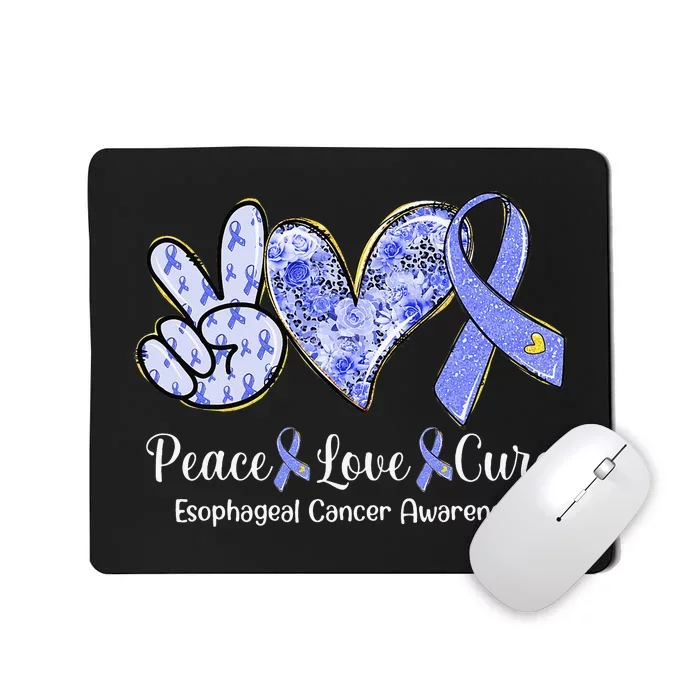 Peace Love Cure Periwinkle Ribbon Esophageal Cancer Gifts Mousepad