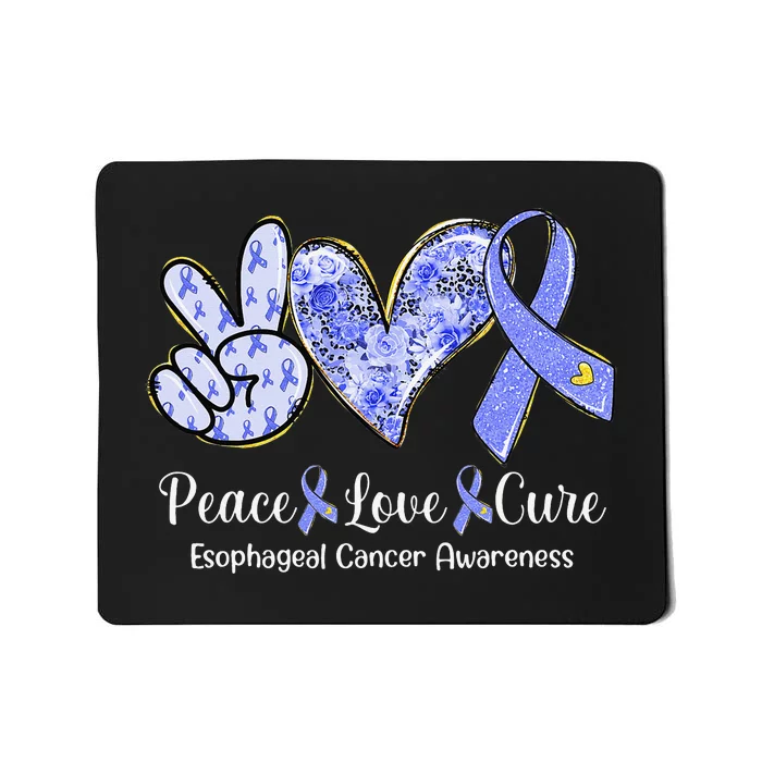 Peace Love Cure Periwinkle Ribbon Esophageal Cancer Gifts Mousepad