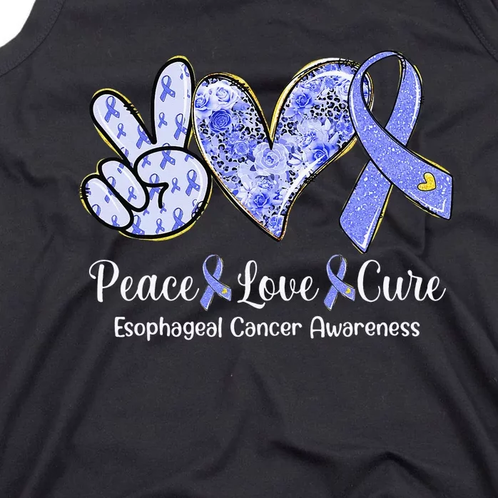 Peace Love Cure Periwinkle Ribbon Esophageal Cancer Gifts Tank Top