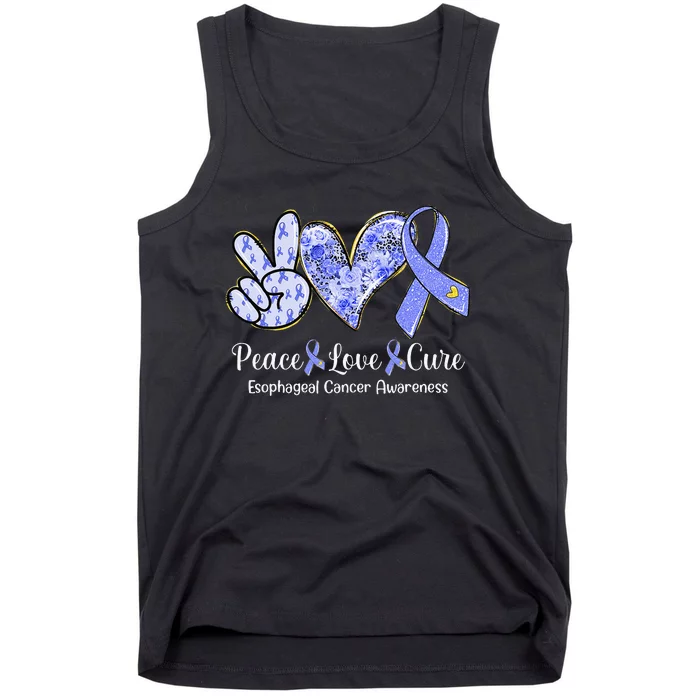 Peace Love Cure Periwinkle Ribbon Esophageal Cancer Gifts Tank Top