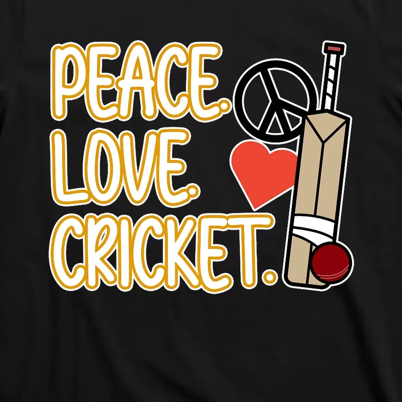 Peace Love Cricket Player Sports Lover Team Coach Graphic Premium T-Shirt