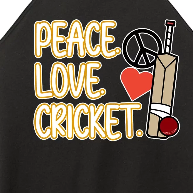 Peace Love Cricket Player Sports Lover Team Coach Graphic Premium Women’s Perfect Tri Rocker Tank