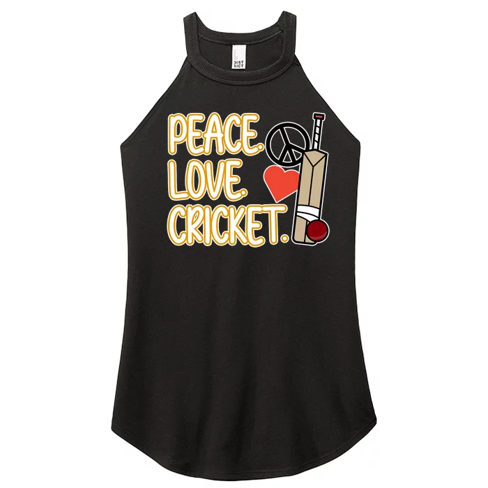 Peace Love Cricket Player Sports Lover Team Coach Graphic Premium Women’s Perfect Tri Rocker Tank