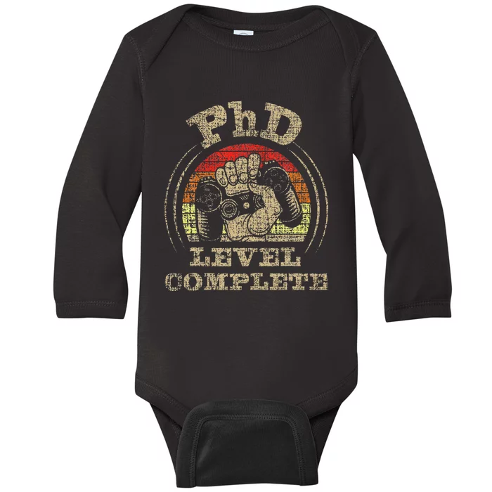 PhD Level Complete PhD Graduate Ph.D. Graduation Doctorate Baby Long Sleeve Bodysuit