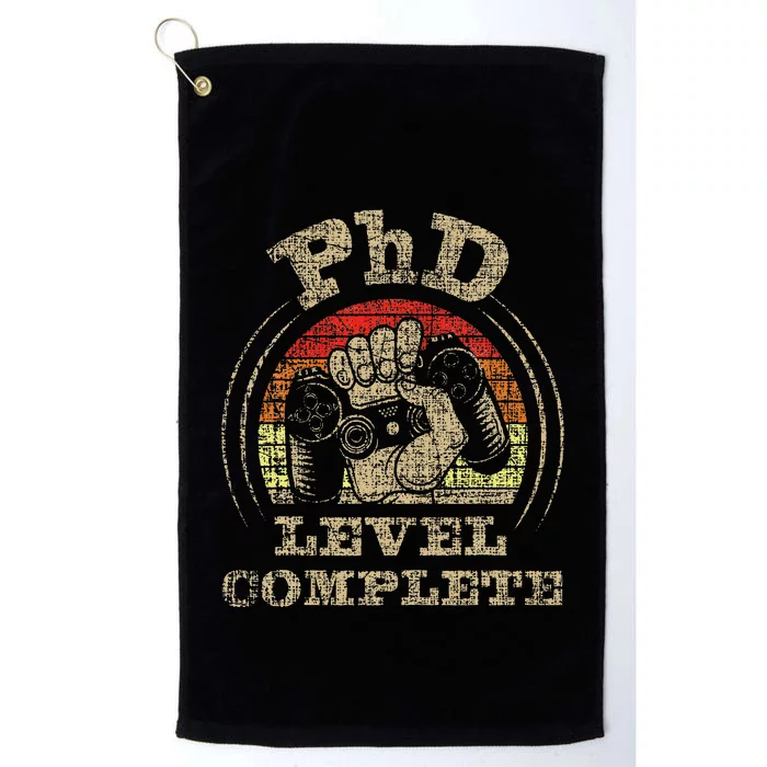 PhD Level Complete PhD Graduate Ph.D. Graduation Doctorate Platinum Collection Golf Towel