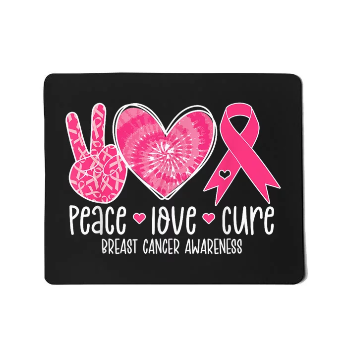 Peace Love Cure Breast Cancer Shirt Pink Ribbon Awareness Mousepad