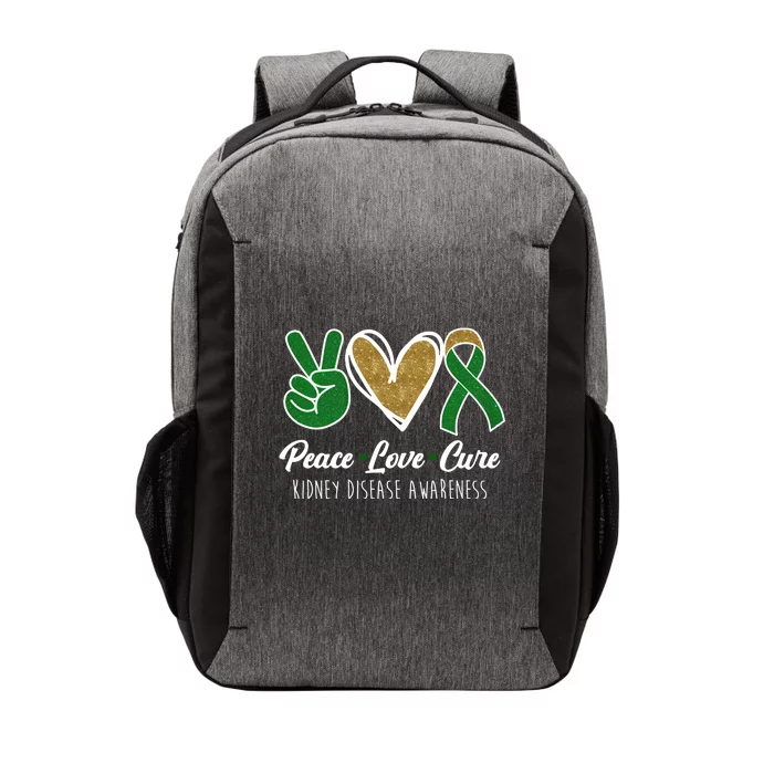 Peace Love Cure Kidney Disease Awareness Vector Backpack